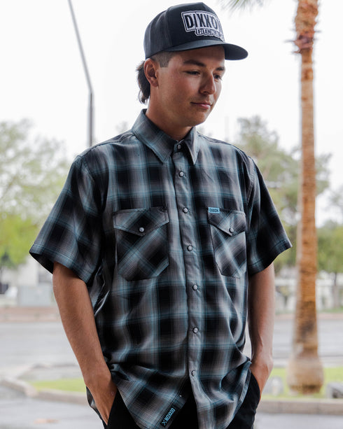 MORNING FOG BAMBOO SHORT SLEEVE BUTTON UP - MENS